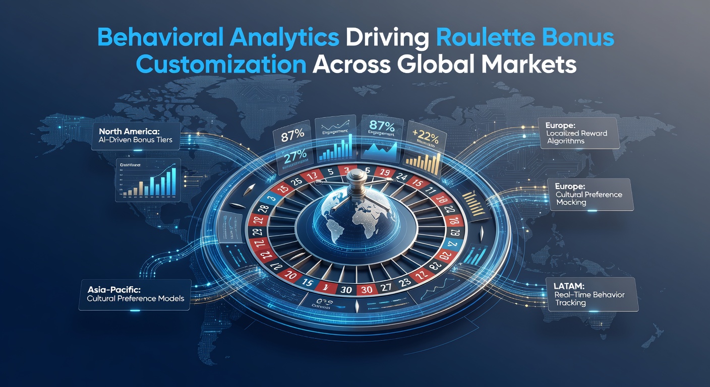 Analytics dashboard displaying roulette player behavior patterns and bonus customization metrics across international markets