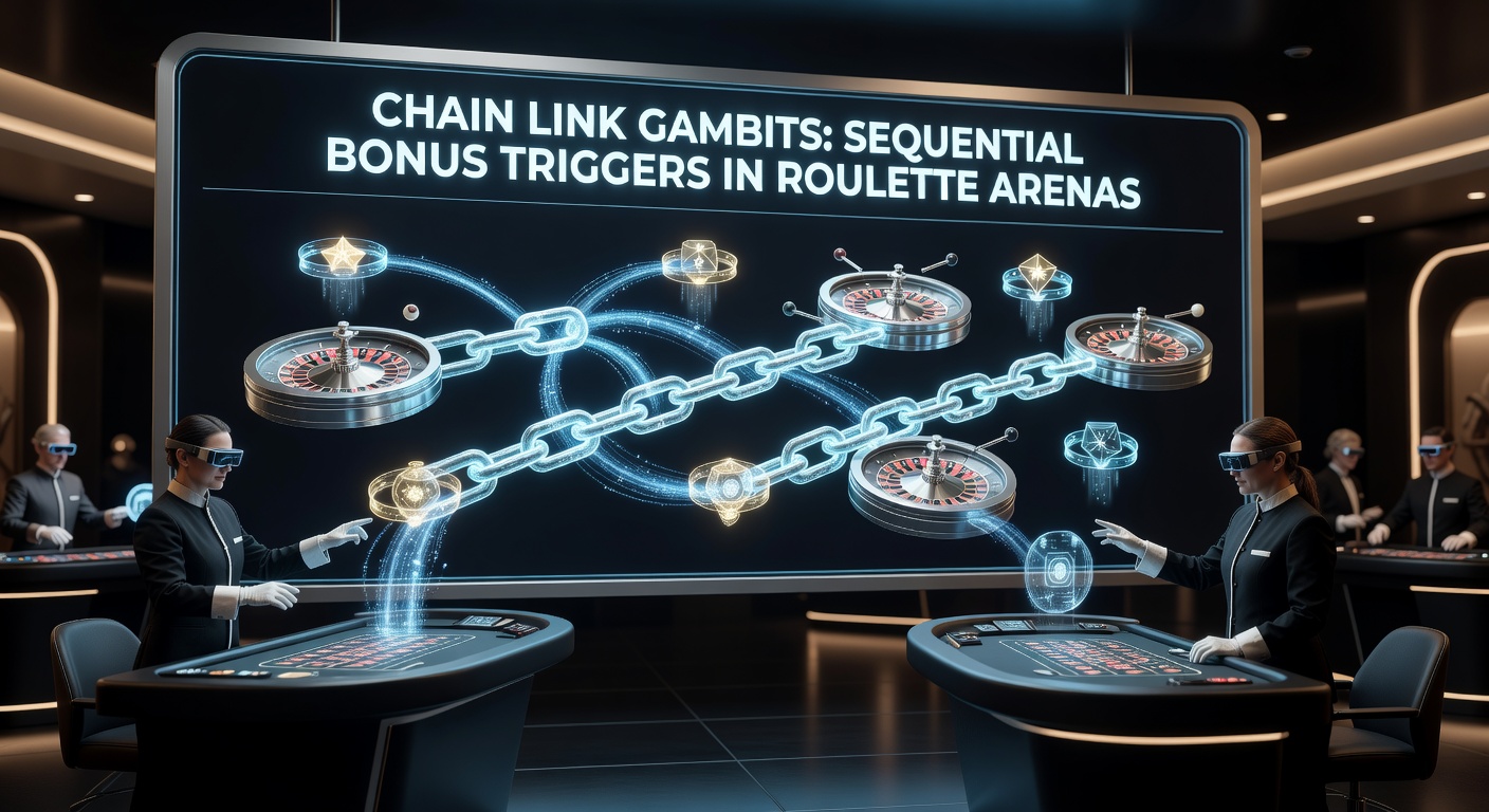 Close-up of a digital roulette interface displaying active chain link bonus progression with glowing sequential triggers
