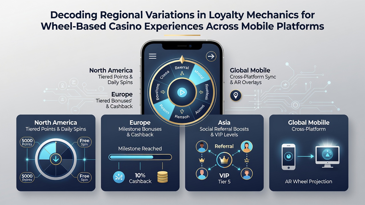 Mobile device interfaces showing different loyalty tier progressions for wheel-based casino games