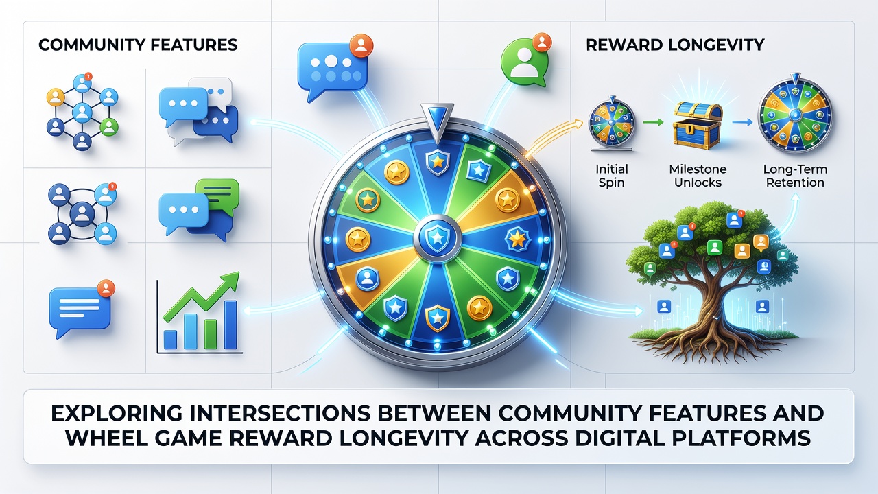 Community leaderboard display integrated with wheel game reward timers on a digital platform