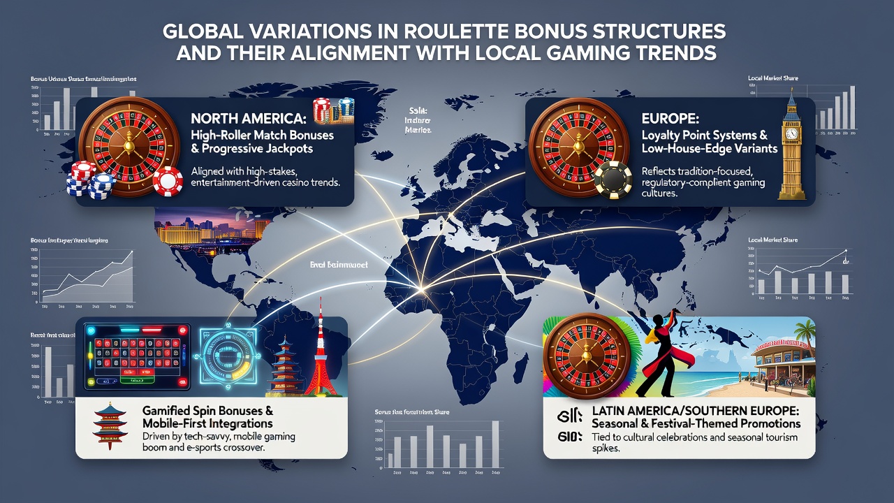 Comparison chart of roulette bonus types aligned with regional gaming regulations and player trends