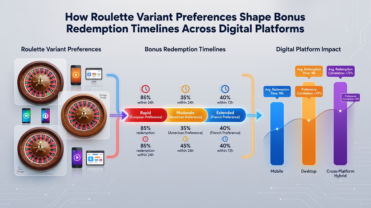 Analytics dashboard displaying redemption timeline graphs segmented by roulette variant preferences across global digital platforms