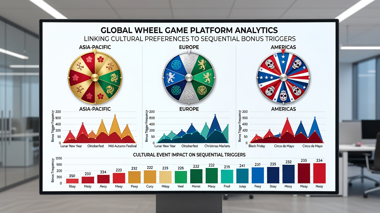 Analytics dashboard displaying cultural preference correlations with bonus sequence completion rates