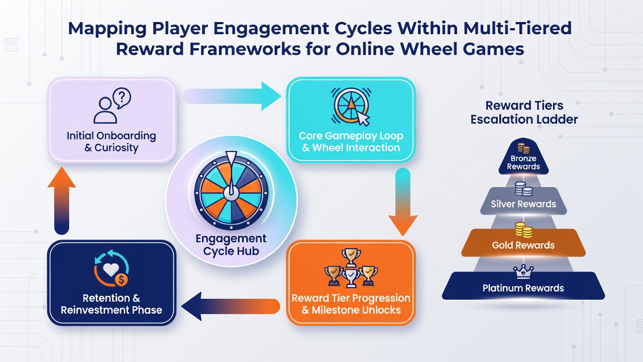 Chart illustrating player progression through engagement stages linked to reward tier upgrades