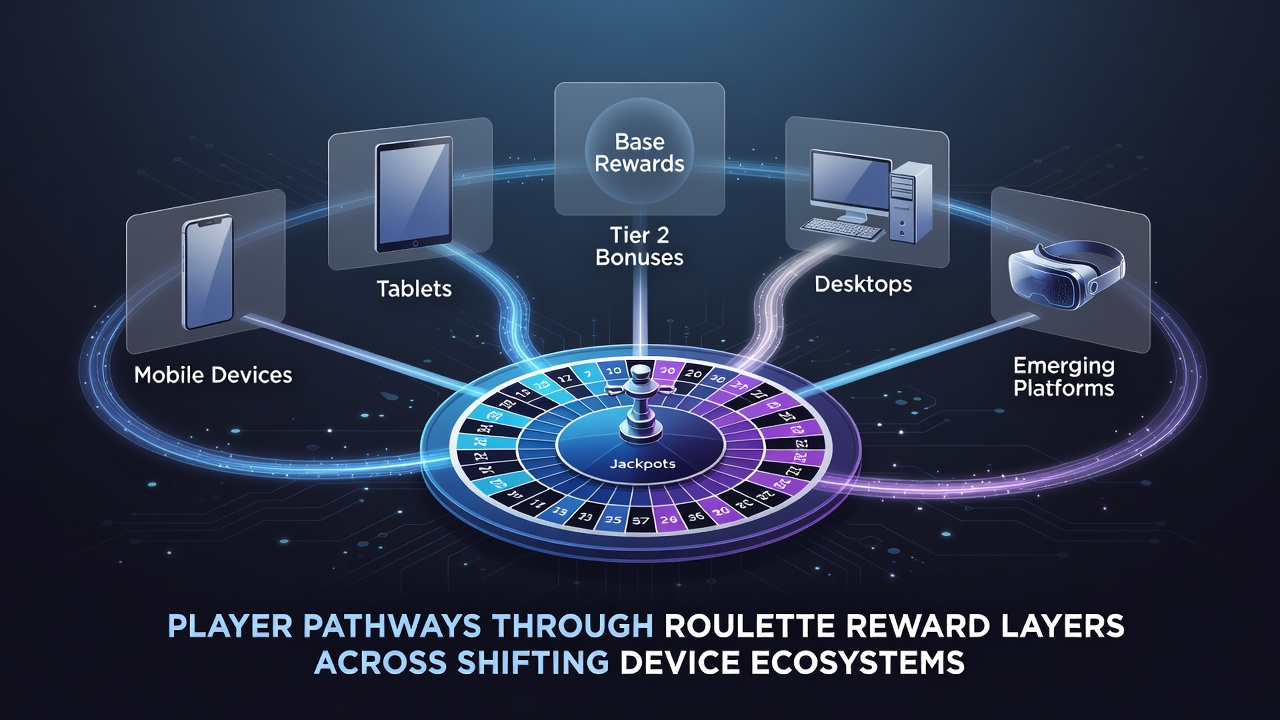 Analytics dashboard illustrating player movement between reward layers on different devices