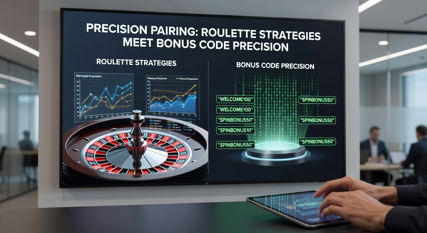 Digital display showing a bonus code entry screen aligned with a roulette strategy flowchart, highlighting successful pairing outcomes