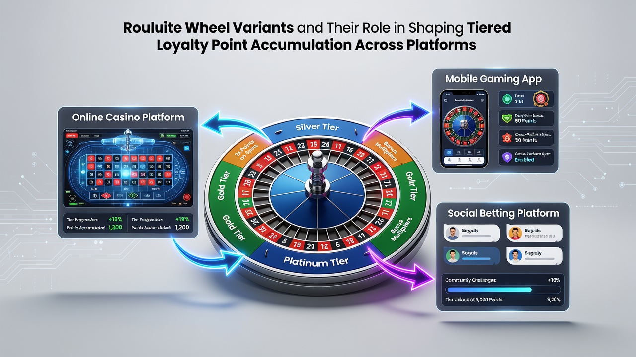 Loyalty tier progression chart overlaid on digital roulette interface showing point accumulation rates
