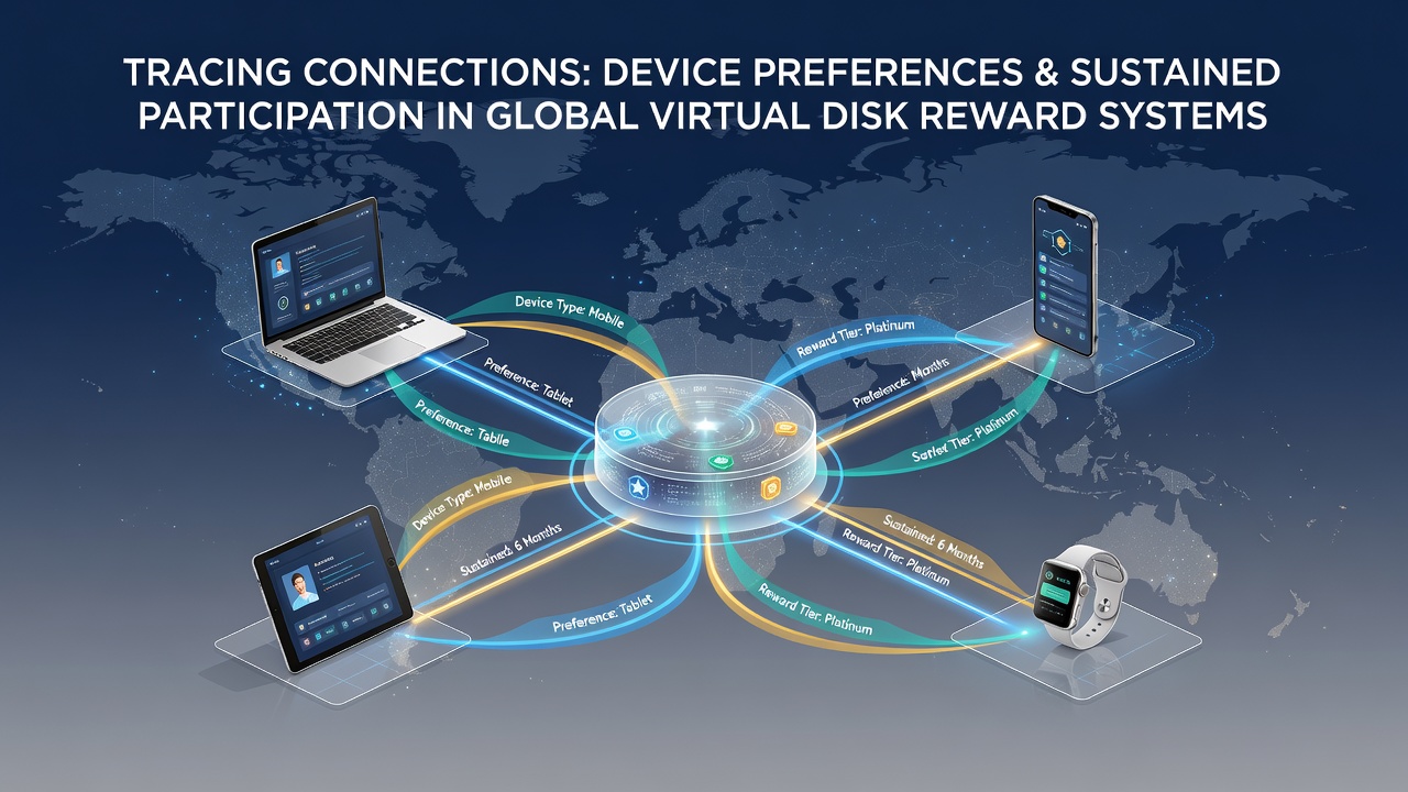 Chart displaying global device preference trends linked to virtual disk reward participation rates across multiple regions